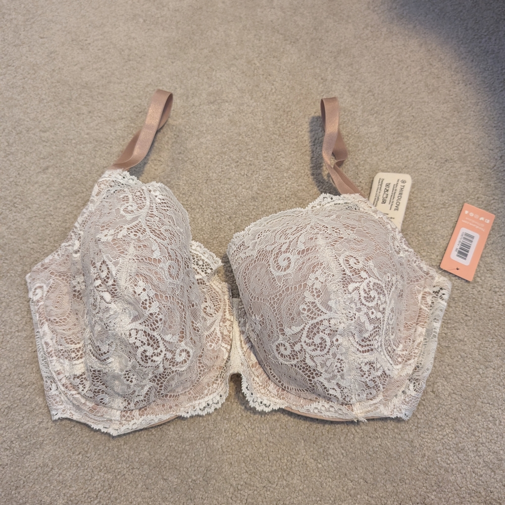 ThirdLove Cream Lace Full-Coverage Bra
